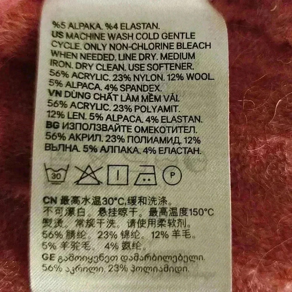 🛑 NWT Divided by H&M Womens Pink Acrylic/Wool/Alpaca Blend Knit Sweater Small - Picture 6 of 6